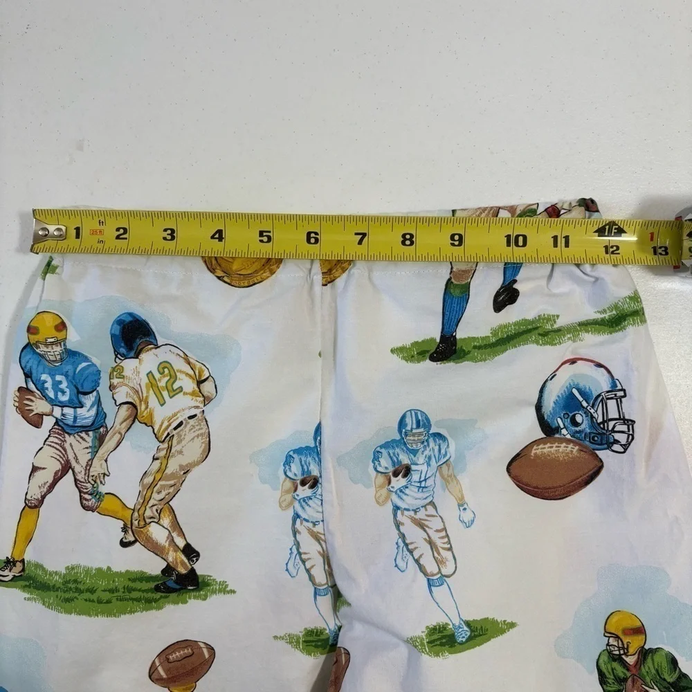 Vintage Boys Pajama Set Handmade Football Print size 7
